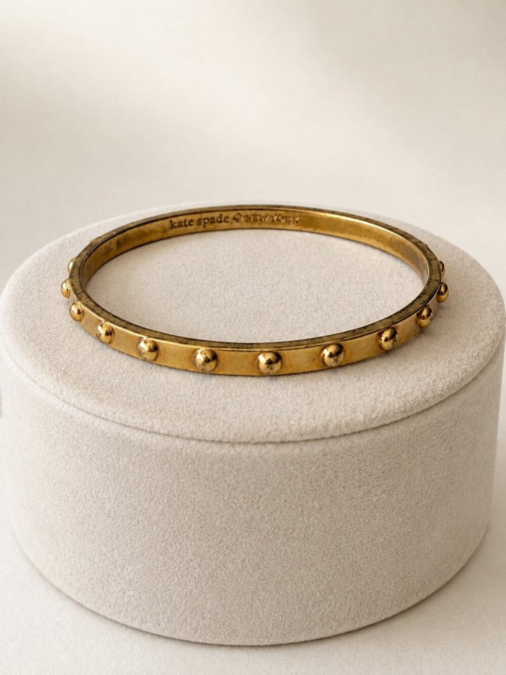 Kate Spade New York Gold Studded Bangle Bracelet Vintage Style Statement